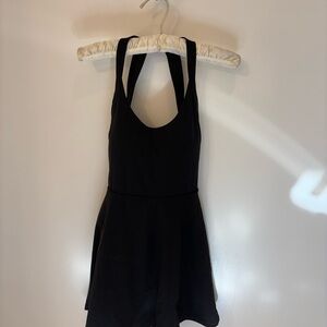 Black Halter Tennis Dress w/ built in bra - Small